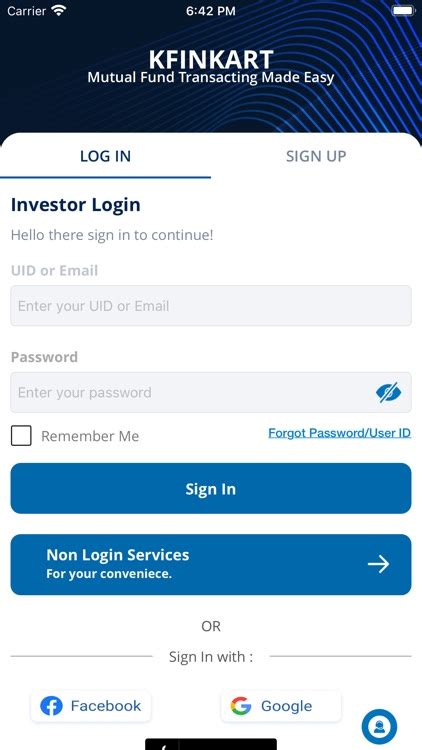 kfin investor log in.
